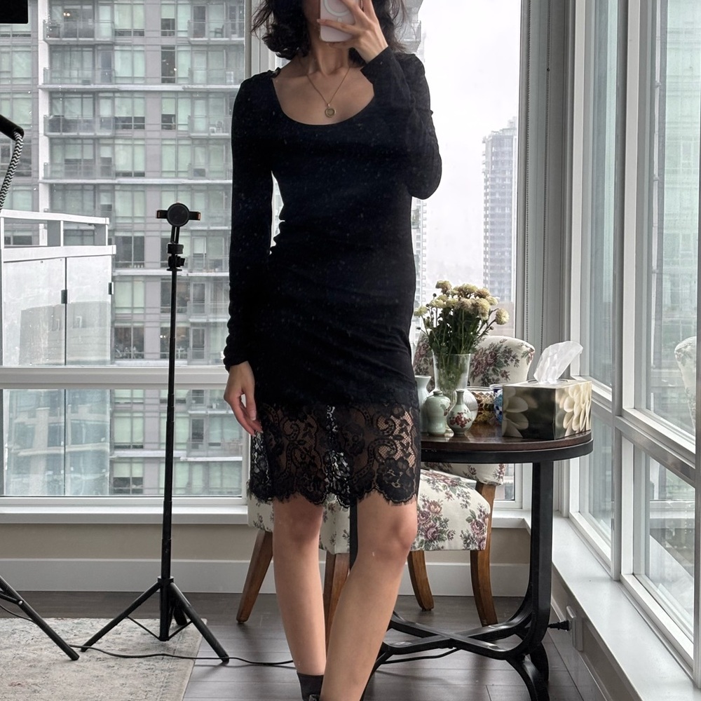 Black Lace skirt dress